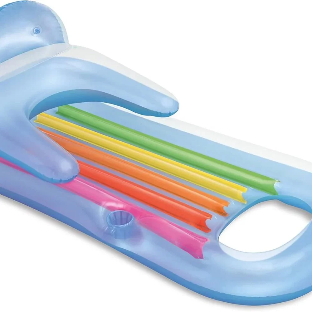 Intex King Kool Lounge Inflatable Pool Float Adult Lounger Rainbow Raft
